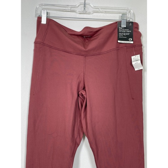 GapFit Recycled Power High Rise Full Length Maroon Legging Women's LARGE NWT - Picture 3 of 10